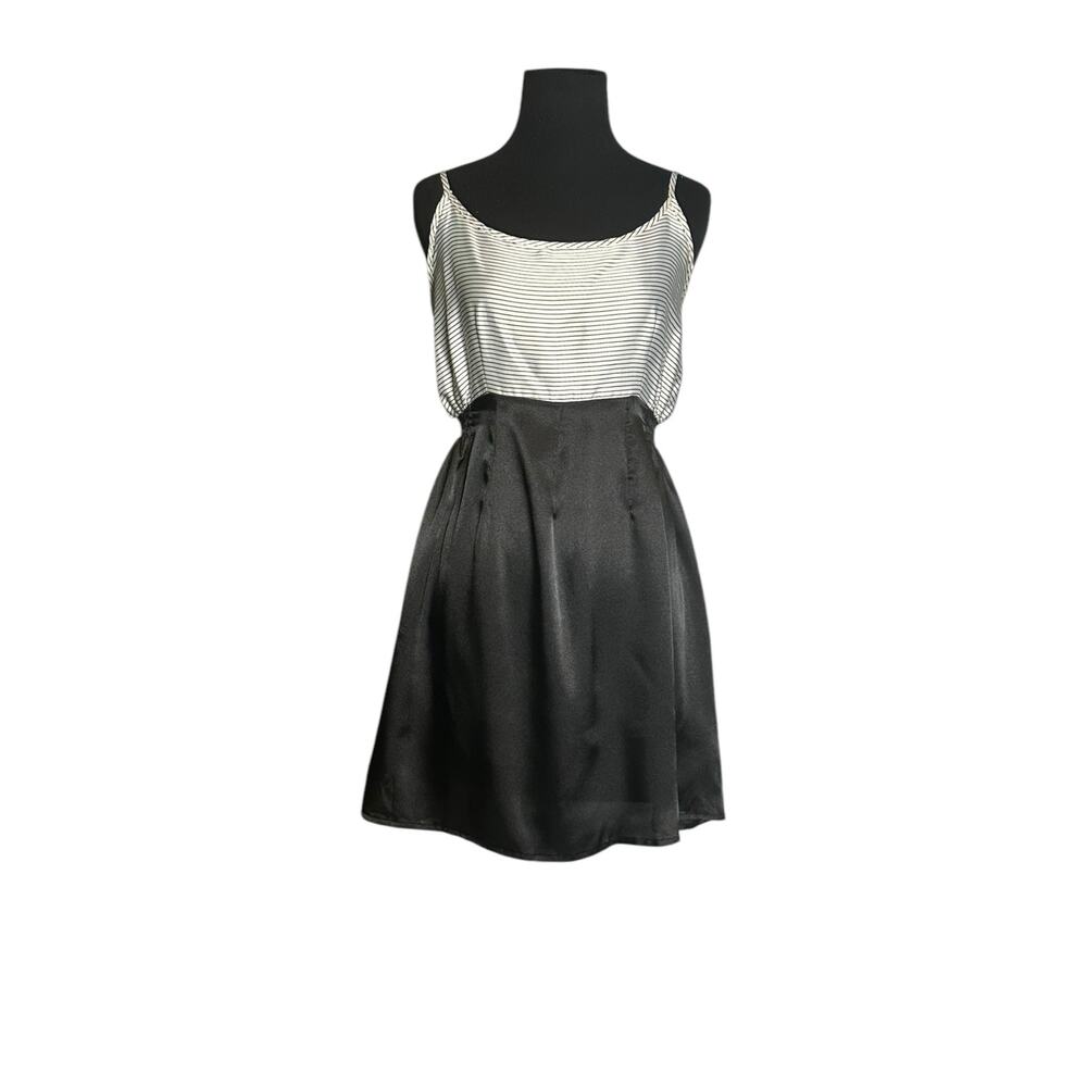 Minkpink black white satin summer mini dress size 12